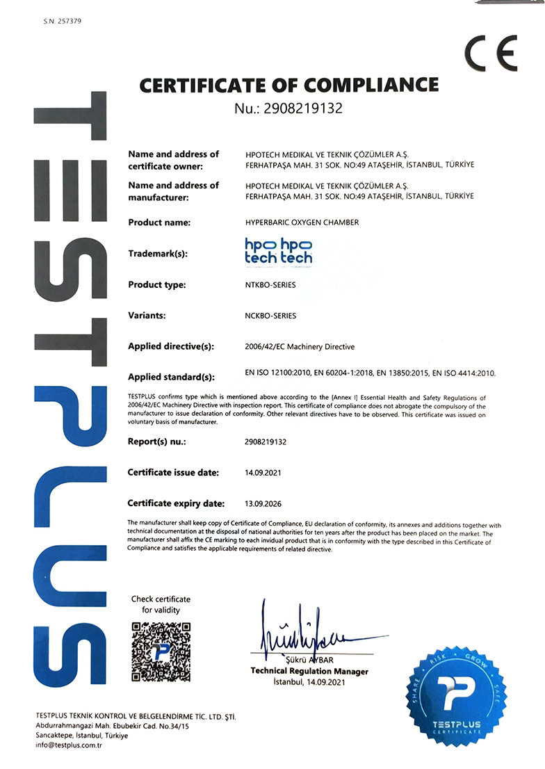 2006-42-EC Certificado de Diretiva de Segurança de Máquinas